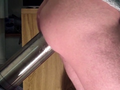 Real steel – hard anal work with hard dildo
